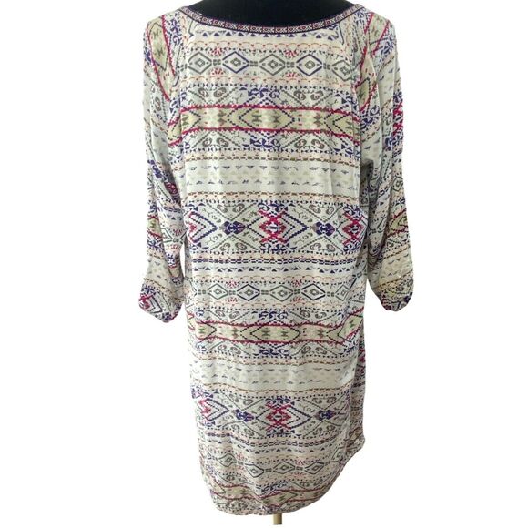 Stitch Fix Skies Are Blue Aztec Embroidered‎ Neckline Boho Babydoll Casual Dress - Picture 3 of 6